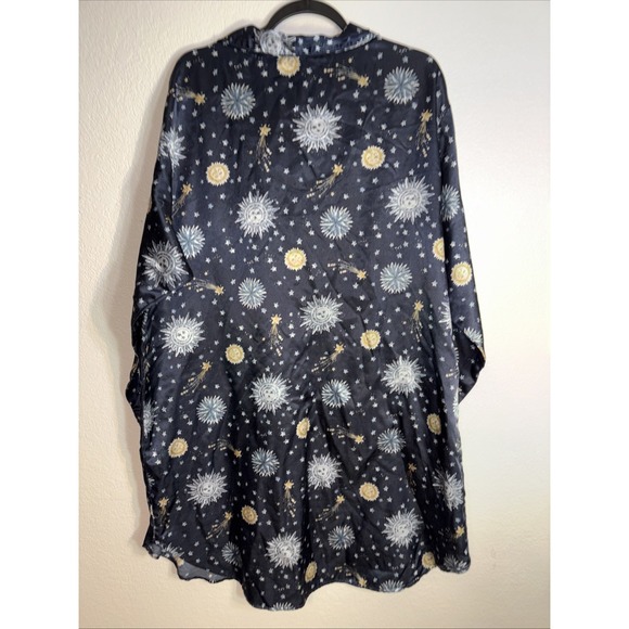 Women's Amelia Celestial Sun/Moon/Stars Nightgown Night Shirt Navy Blue Size 2X - Picture 3 of 9
